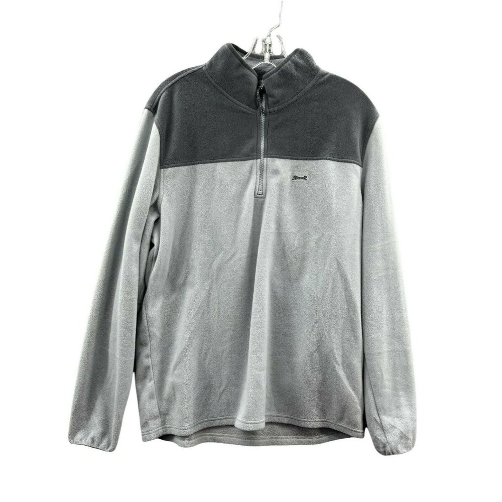 Le Tigre 1/4 Zip Pullover Fleece Men's Medium Gray Tri Flex Long Sleeve …